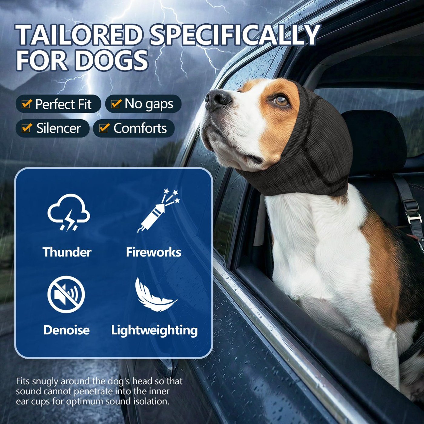 Öronskydd för hund vid bad och trimning