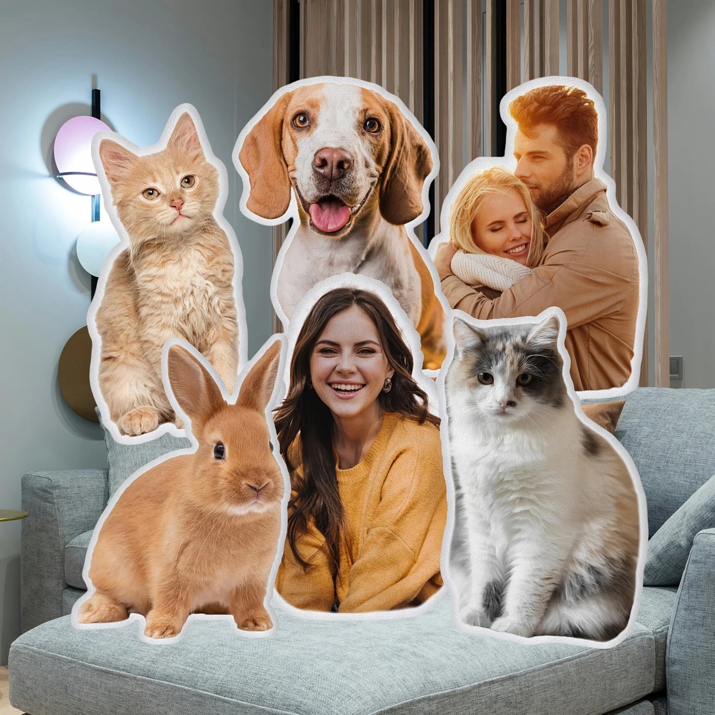 Dubbelsidig personlig hundkudde
